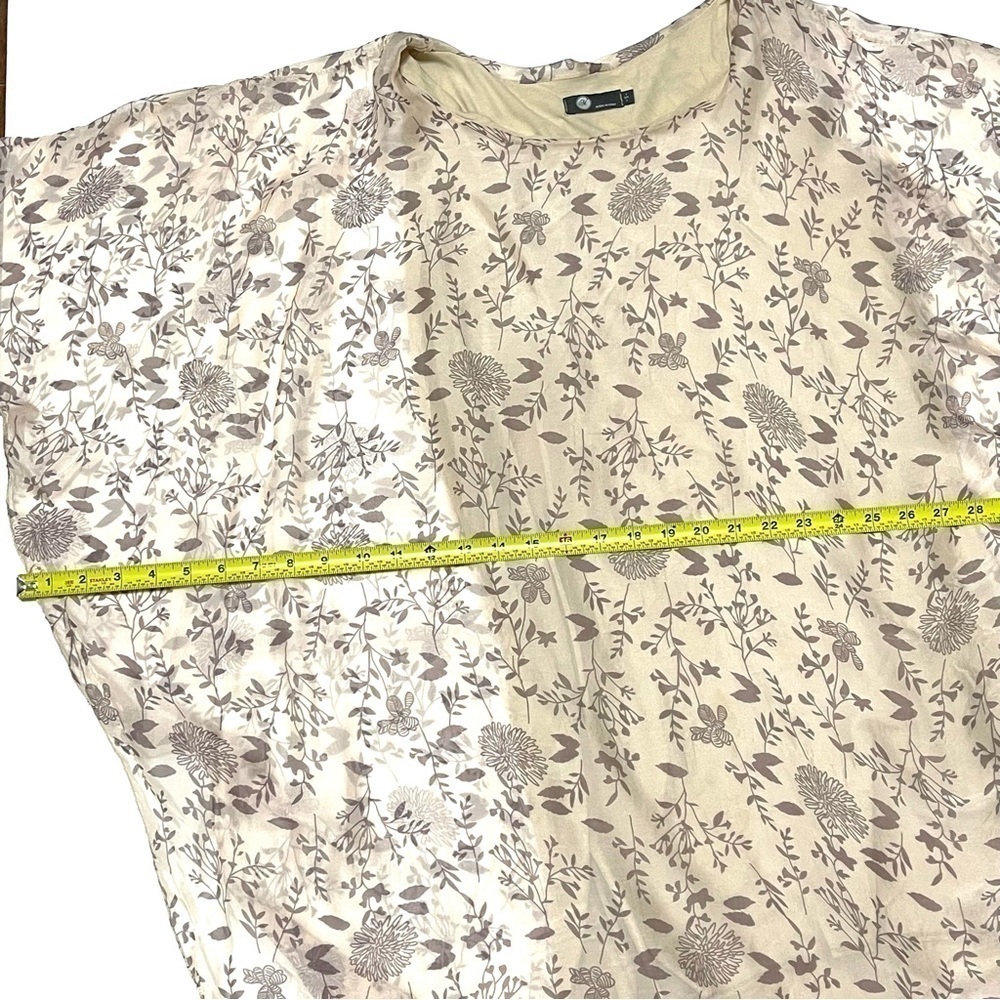 M. Made in Italy Woman Floral SILK Overlay Tunic Shift Top Dress Size S - Picture 11 of 14